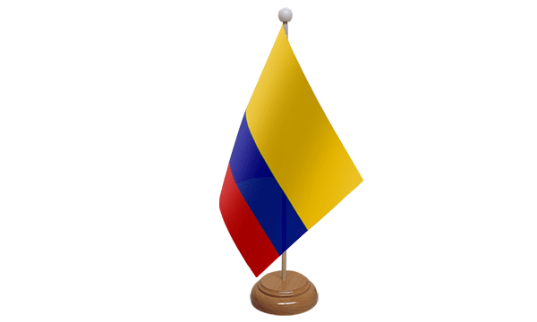 Colombia Small Flag with Wooden Stand